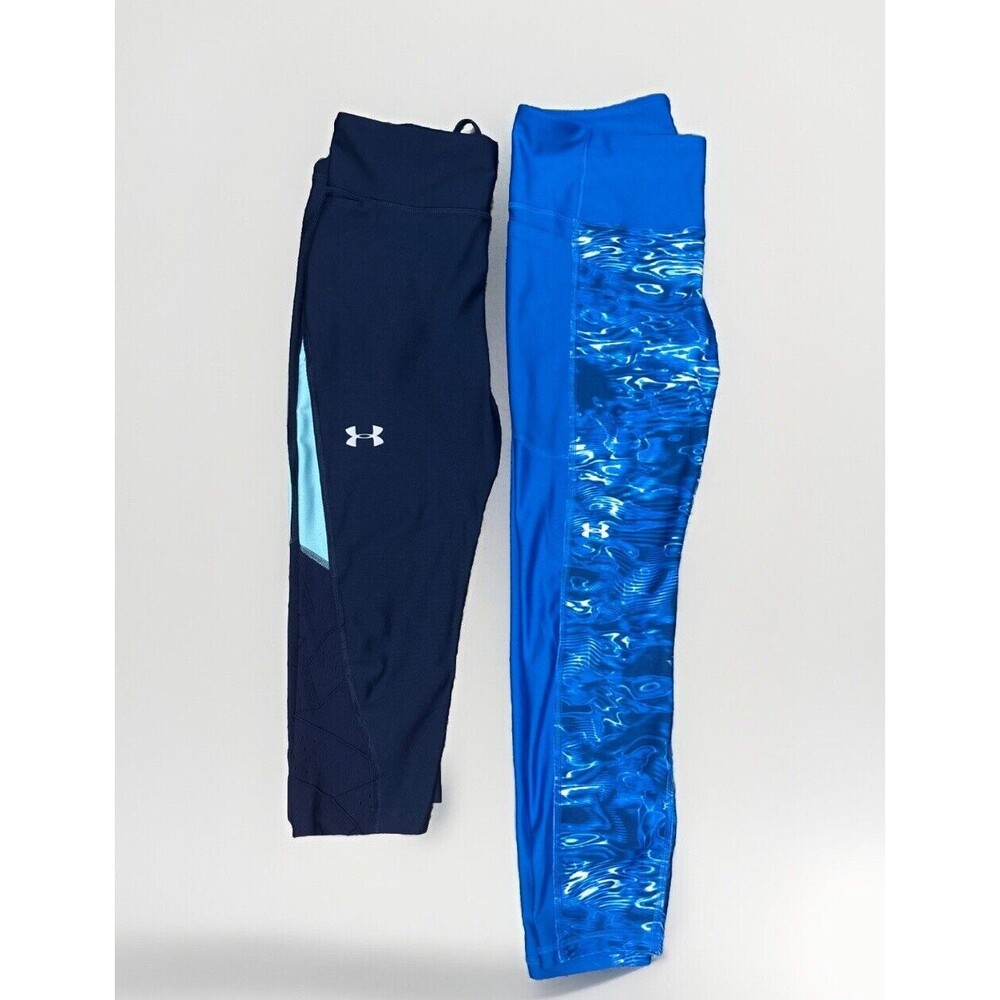 Under Armour Leggings Womens Medium Compression Heatgear Capri Pocket Blue